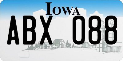 IA license plate ABX088