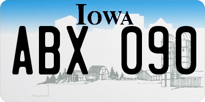 IA license plate ABX090
