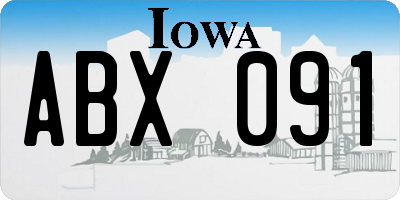 IA license plate ABX091