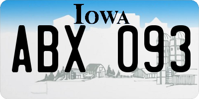 IA license plate ABX093