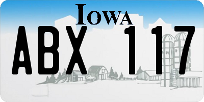 IA license plate ABX117