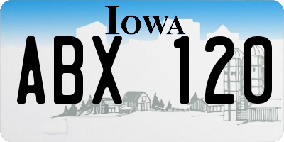 IA license plate ABX120