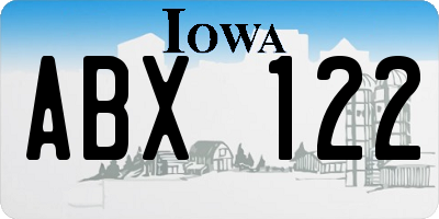IA license plate ABX122