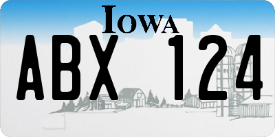 IA license plate ABX124