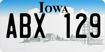 IA license plate ABX129