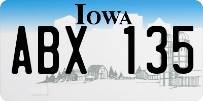 IA license plate ABX135