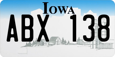 IA license plate ABX138
