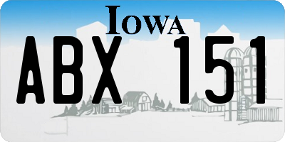 IA license plate ABX151
