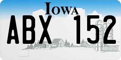 IA license plate ABX152