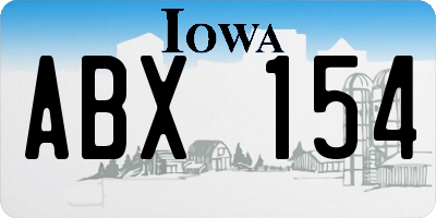 IA license plate ABX154