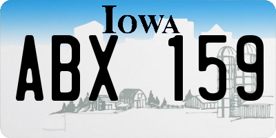 IA license plate ABX159
