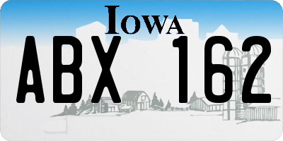 IA license plate ABX162