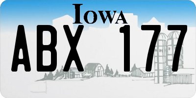 IA license plate ABX177
