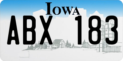 IA license plate ABX183