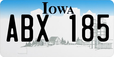 IA license plate ABX185
