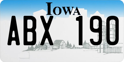 IA license plate ABX190