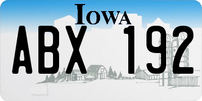 IA license plate ABX192