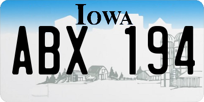 IA license plate ABX194