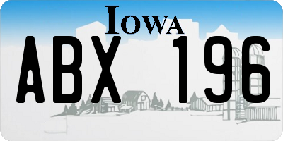 IA license plate ABX196