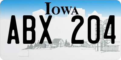 IA license plate ABX204