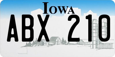 IA license plate ABX210