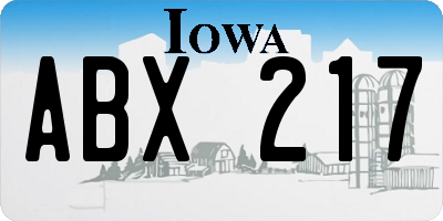 IA license plate ABX217