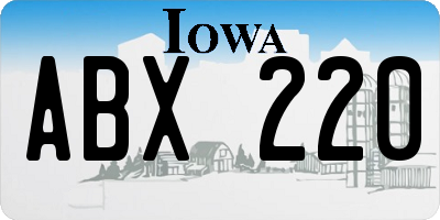 IA license plate ABX220