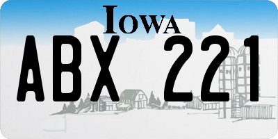 IA license plate ABX221