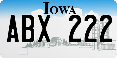 IA license plate ABX222