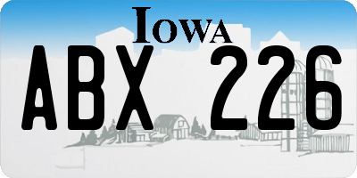 IA license plate ABX226