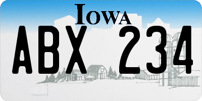 IA license plate ABX234