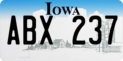 IA license plate ABX237