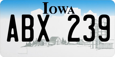 IA license plate ABX239