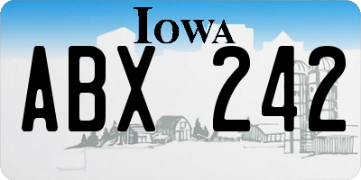 IA license plate ABX242