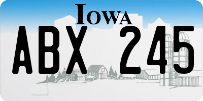IA license plate ABX245
