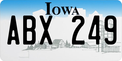 IA license plate ABX249