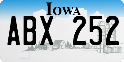 IA license plate ABX252