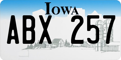 IA license plate ABX257