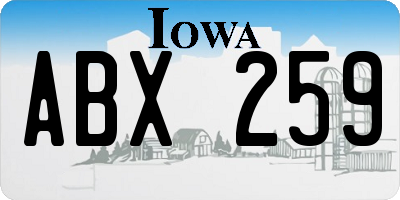 IA license plate ABX259