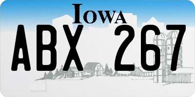 IA license plate ABX267