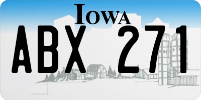 IA license plate ABX271