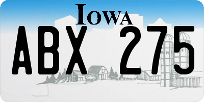 IA license plate ABX275