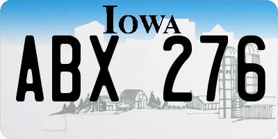 IA license plate ABX276