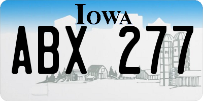 IA license plate ABX277