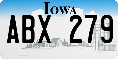 IA license plate ABX279