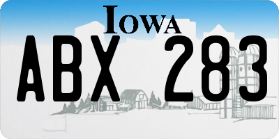 IA license plate ABX283