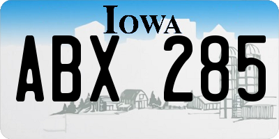 IA license plate ABX285