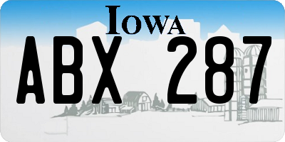 IA license plate ABX287