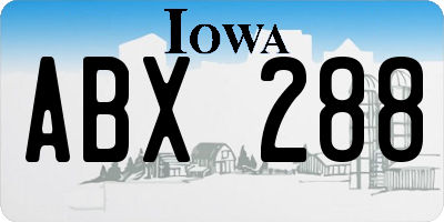 IA license plate ABX288