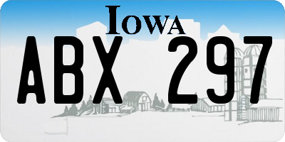 IA license plate ABX297